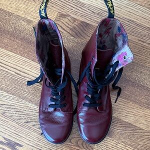 Dr. Martens “Stratford” Burgundy Red  Leather Combat Boots . EU 38 / US 7-7.5